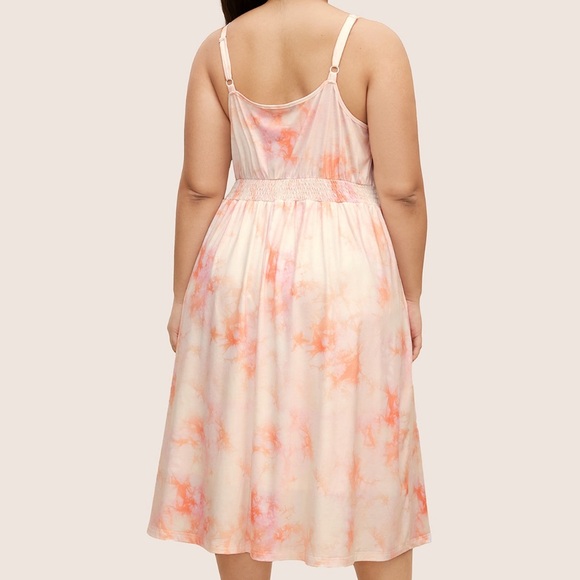 Bloom Chic Pink Tie-Dye Midi Dress - Picture 4 of 4